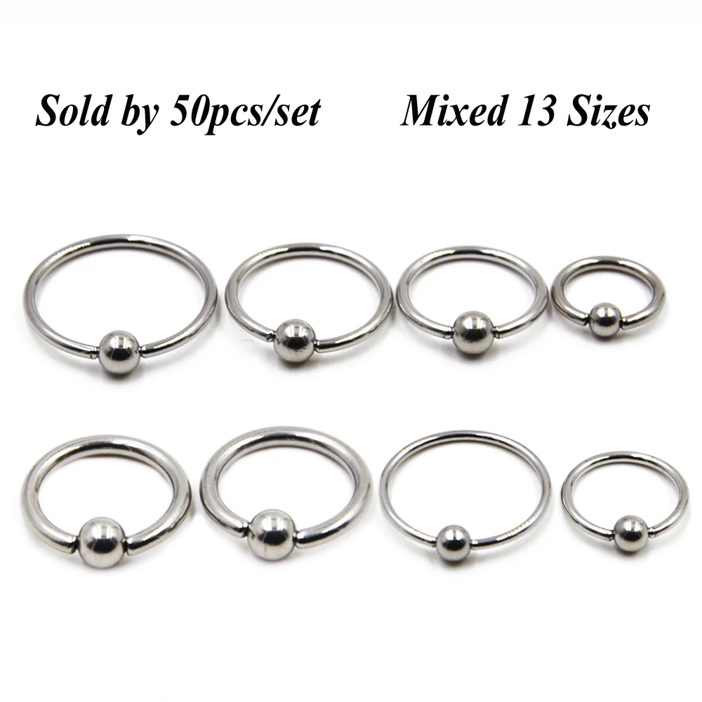 Segment CBR Captive Bead Ring Titanium Plated Stainless Steel Lip Nipple Earring