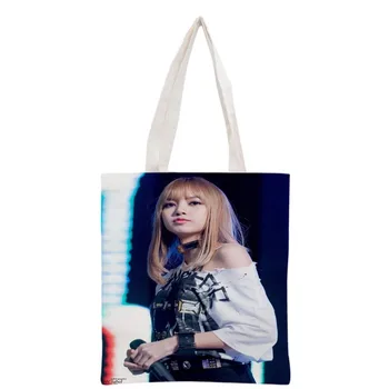 New arrived custom KPOP BLACKPINK LISA printed canvas tote bag women handbag beach travel bag portable shopping bag
New arrived custom KPOP BLACKPINK LISA printed canvas tote bag women handbag beach travel bag portable shopping bag