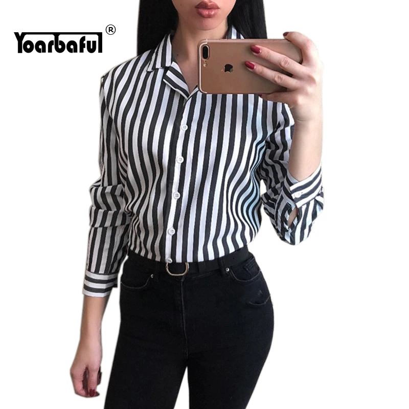 2019 Spring Autumn Women Sexy V-Neck Long Sleeve Work Shirts Blouse Striped Loose Tops Femme Casual Office Blouse For Business
2019 Spring Autumn Women Sexy V-Neck Long Sleeve Work Shirts Blouse Striped Loose Tops Femme Casual Office Blouse For Business