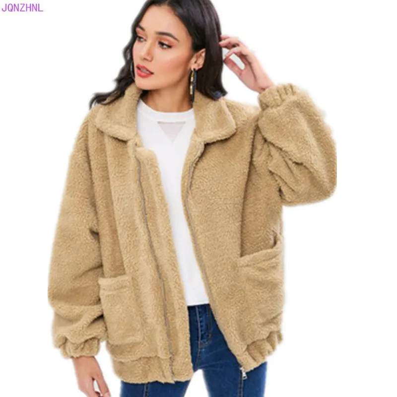 Stylish Faux Fur Coat Women 2019 Autumn Winter Warm Soft Zipper Fur Jacket Woman Plush Coat Pocket Casual Teddy Outwear G1068
Stylish Faux Fur Coat Women 2019 Autumn Winter Warm Soft Zipper Fur Jacket Woman Plush Coat Pocket Casual Teddy Outwear G1068