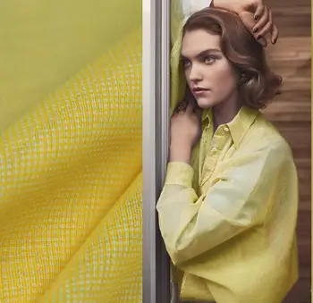 Fresh bright color, spring warm, yellow, fashionable square, high count, ultra thin linen fabric, DIY shirt fabric
Fresh bright color, spring warm, yellow, fashionable square, high count, ultra thin linen fabric, DIY shirt fabric