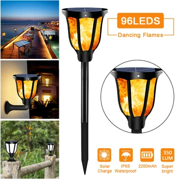 Waterproof IP65 96 LED Solar Dancing Flame Lamp Night Light Ground Stake/Base/Wall Lamp for Garden Courtyard Stairs
Waterproof IP65 96 LED Solar Dancing Flame Lamp Night Light Ground Stake/Base/Wall Lamp for Garden Courtyard Stairs