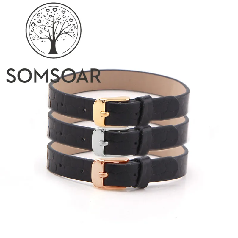 Somsoar Jewelry Black snakeskin grain Genuine leather Wrap Bracelets fit Story Slide Charms accessories 5pcs/lot
Somsoar Jewelry Black snakeskin grain Genuine leather Wrap Bracelets fit Story Slide Charms accessories 5pcs/lot