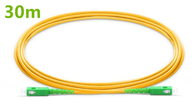 30m SC APC to SC APC Fiber Patchcord G657A Fiber Patch Cable, Jumper, Patch Cord Simplex 2.0mm PVC OS2 SM Bend Insensitive
30m SC APC to SC APC Fiber Patchcord G657A Fiber Patch Cable, Jumper, Patch Cord Simplex 2.0mm PVC OS2 SM Bend Insensitive