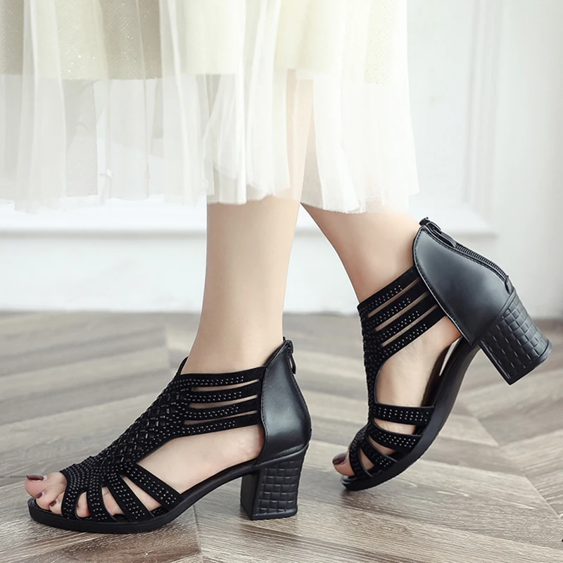 Сандалии-гладиаторы женские ботильоны с открытым носком шикарные сандалии botas