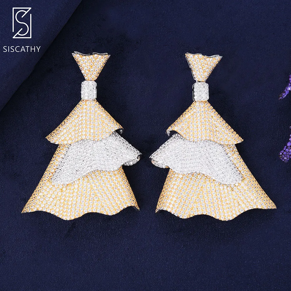 49*63 mm Luxury bridal earrings dubai nigerian Cubic Zirconia Big Pendant Earrings Wedding Engagement Drop Dangle Earrings
49*63 mm Luxury bridal earrings dubai nigerian Cubic Zirconia Big Pendant Earrings Wedding Engagement Drop Dangle Earrings