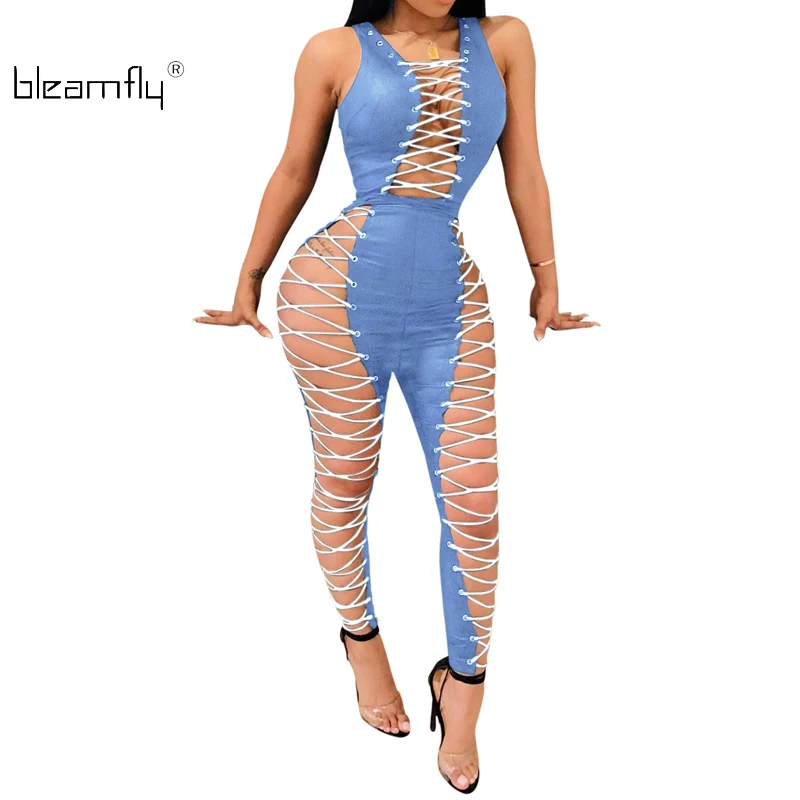 Sexy Lace Up Women Rompers Overall Summer Slim Hollow Out Nightclub Jumpsuits Black White Sleeveless Hollow Out Bodycon Jumpsuit
Sexy Lace Up Women Rompers Overall Summer Slim Hollow Out Nightclub Jumpsuits Black White Sleeveless Hollow Out Bodycon Jumpsuit