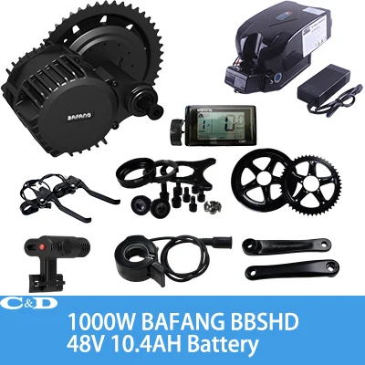 Bafang 1000W 48V 10.4AH 8fun BBSHD Mid Motor Ebike kit Electric bike conversion kit Saddle battery Central Crank Drive
Bafang 1000W 48V 10.4AH 8fun BBSHD Mid Motor Ebike kit Electric bike conversion kit Saddle battery Central Crank Drive