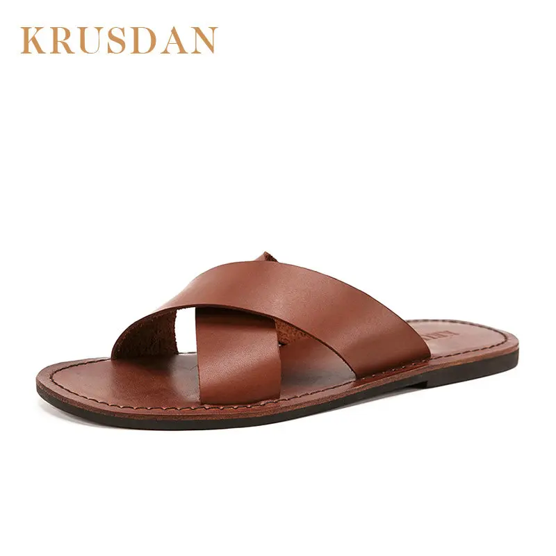 High Quality genuine leather Flip Flops for Man Vintage Summer handmade men's shoes Flat non-slip beach shoes Sandalias Zapatos
High Quality genuine leather Flip Flops for Man Vintage Summer handmade men's shoes Flat non-slip beach shoes Sandalias Zapatos