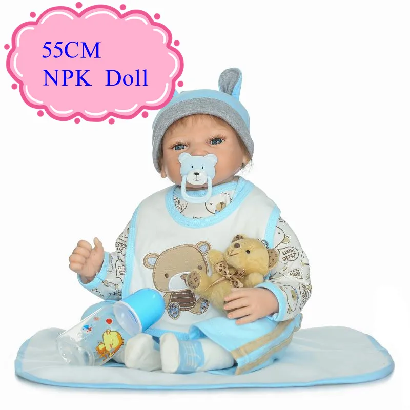 New Lover 55cm Silicone Bonecas Bebe With Blue Two-Piece Suit 22inch Baby Doll Look Real For Kids As Bed Time Play Toys Kids Toy
New Lover 55cm Silicone Bonecas Bebe With Blue Two-Piece Suit 22inch Baby Doll Look Real For Kids As Bed Time Play Toys Kids Toy