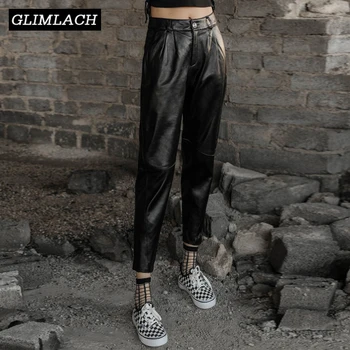 New Spring Genuine Leather Harem Pencil Pants Women Plus Size Soft Lambskin Ankle Length Trousers Ladies Streetwear Pant Fashion
New Spring Genuine Leather Harem Pencil Pants Women Plus Size Soft Lambskin Ankle Length Trousers Ladies Streetwear Pant Fashion
