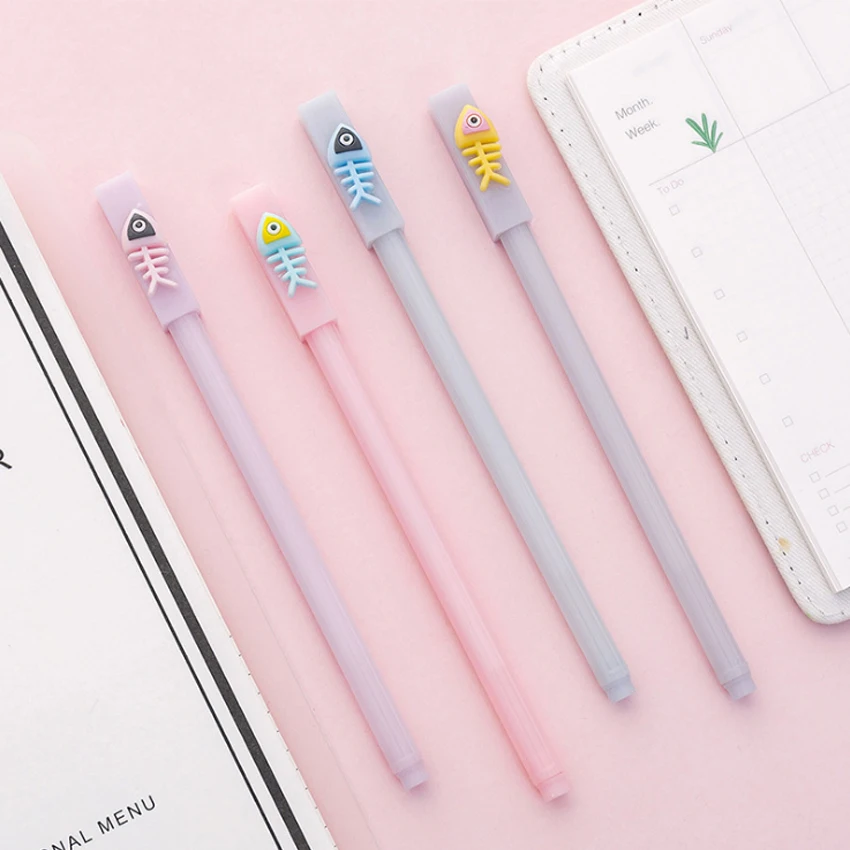 4pcs/lot Creative Fishbone Cartoon Pen Gel 0.5mm Animal Writing Pencil Black Ink Painting Student School Office Supplies
4pcs/lot Creative Fishbone Cartoon Pen Gel 0.5mm Animal Writing Pencil Black Ink Painting Student School Office Supplies