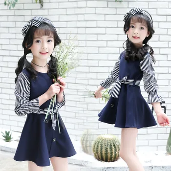 Children's Wear 2018 New Girls Apparel Korean Fashion Trends Long Sleeve Bow Stripe Sweet Princess Round Neck Joker Dress
Children's Wear 2018 New Girls Apparel Korean Fashion Trends Long Sleeve Bow Stripe Sweet Princess Round Neck Joker Dress