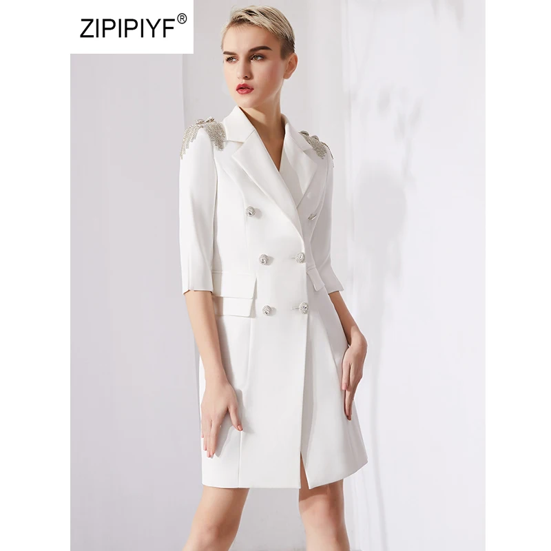 Original Zipipiyf Beading OL Dresses Women Notched Double Breasted Diamond dress Elegant White Color vestidos bayan elbise AB430
Original Zipipiyf Beading OL Dresses Women Notched Double Breasted Diamond dress Elegant White Color vestidos bayan elbise AB430
