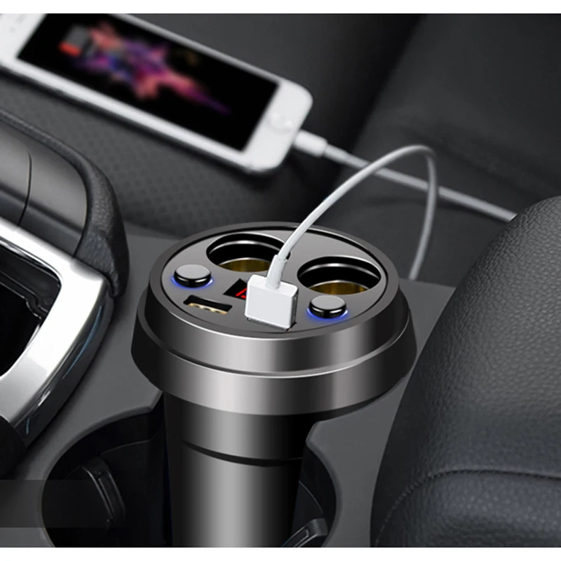 Car charger one for three car multi-function cigarette lighter plug USB one for two car converter connector
Car charger one for three car multi-function cigarette lighter plug USB one for two car converter connector