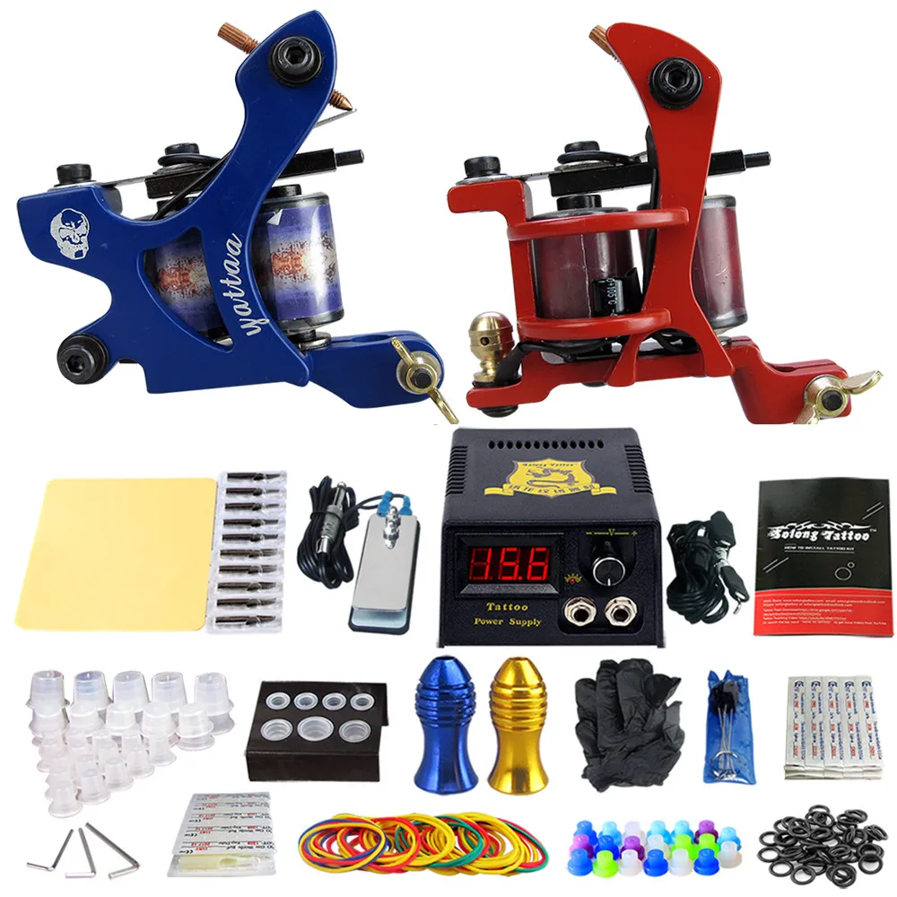 Solong tatoo machine gun Kits Tattoo Machine Set Power Supply Foot Pedal Needles Grips Body Arts Tattoo Supplies TK202-33
Solong tatoo machine gun Kits Tattoo Machine Set Power Supply Foot Pedal Needles Grips Body Arts Tattoo Supplies TK202-33
