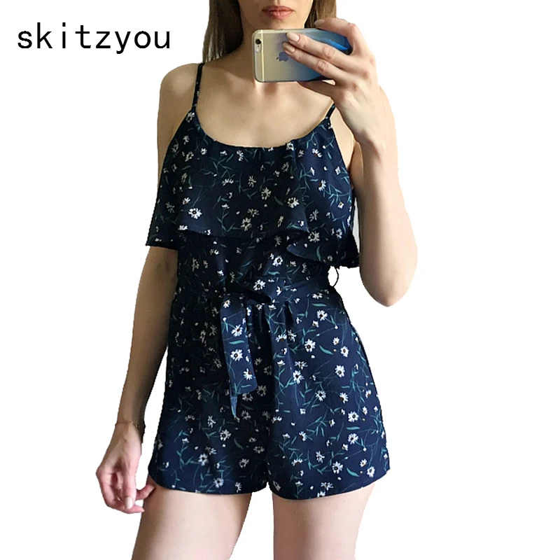 skitzyou 2019 Summer Boho Holiday Floral Print Women Casual Rompers Sexy Sleeveless Overalls Beach Wear Playsuit Short Jumpsuits
skitzyou 2019 Summer Boho Holiday Floral Print Women Casual Rompers Sexy Sleeveless Overalls Beach Wear Playsuit Short Jumpsuits