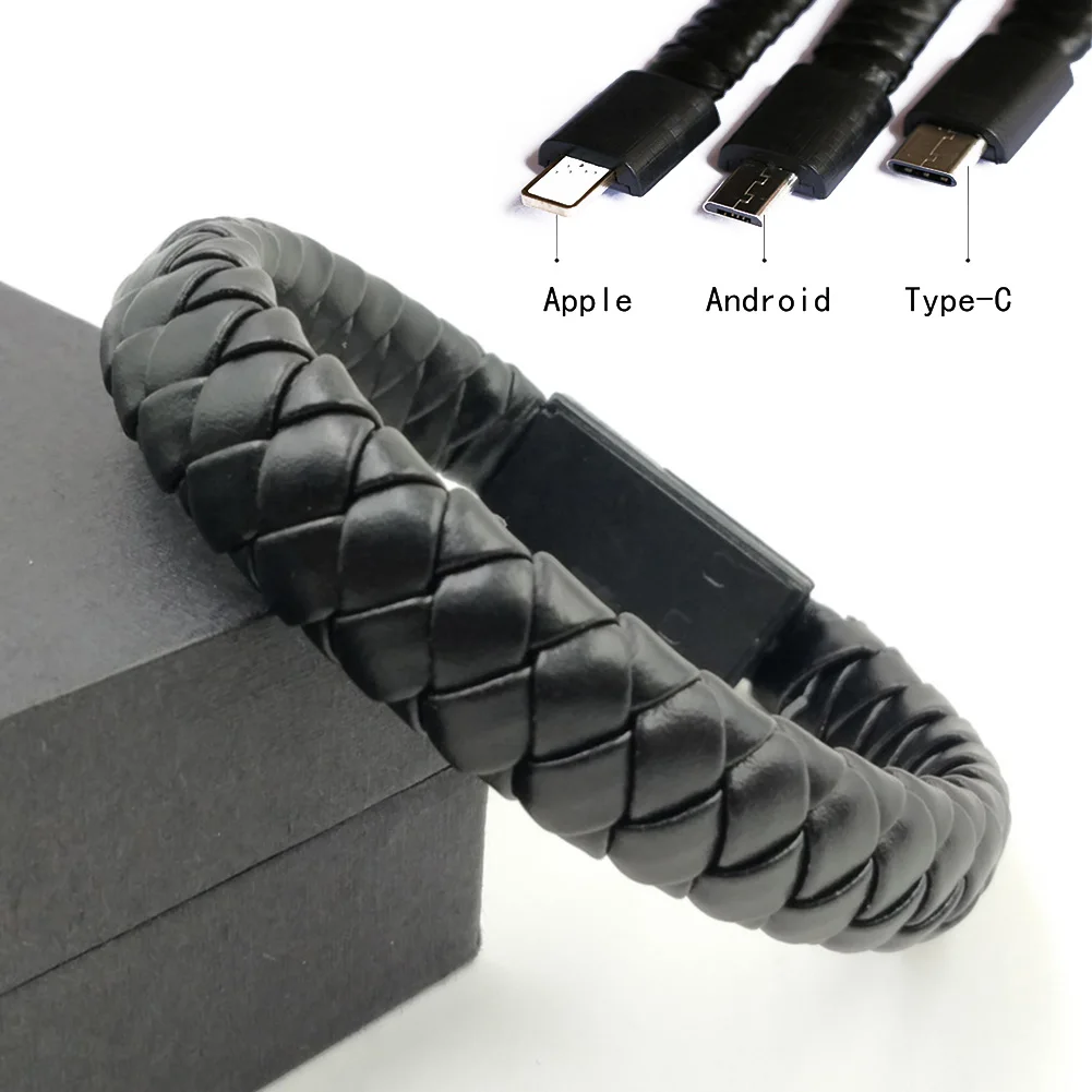 Portable Sports Braided Bracelet USB Charging Data Cable Cord for Type-C/ Androids/ Apple DX88
Portable Sports Braided Bracelet USB Charging Data Cable Cord for Type-C/ Androids/ Apple DX88
