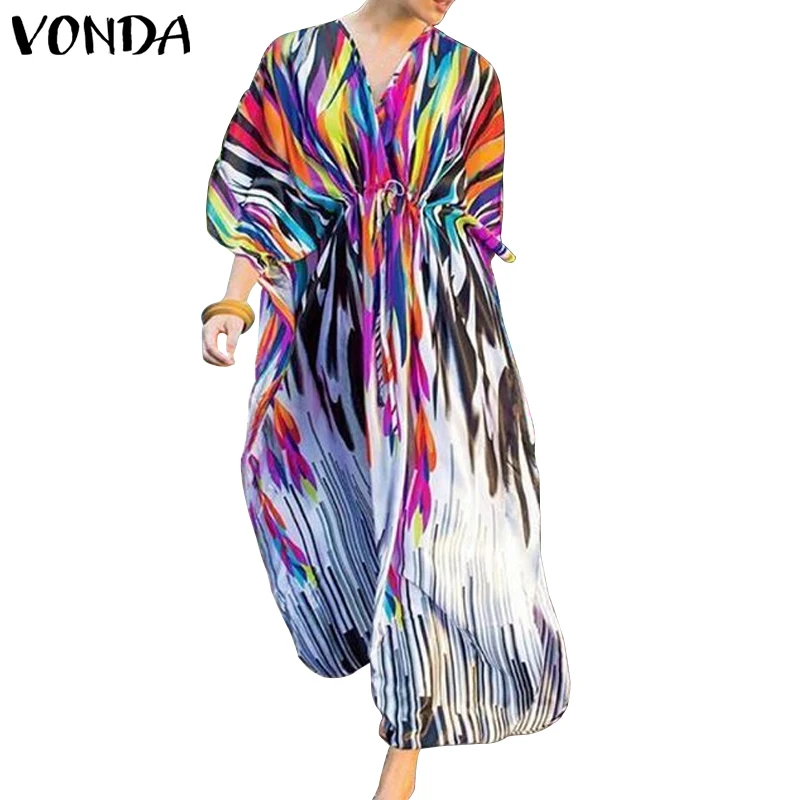 VONDA Women Vestido Bohemian Dress 2019 Vintage V-Neck 3/4 Batwing Sleeve High Waist Print Long Dress Party Robe Femme Plus Size
VONDA Women Vestido Bohemian Dress 2019 Vintage V-Neck 3/4 Batwing Sleeve High Waist Print Long Dress Party Robe Femme Plus Size