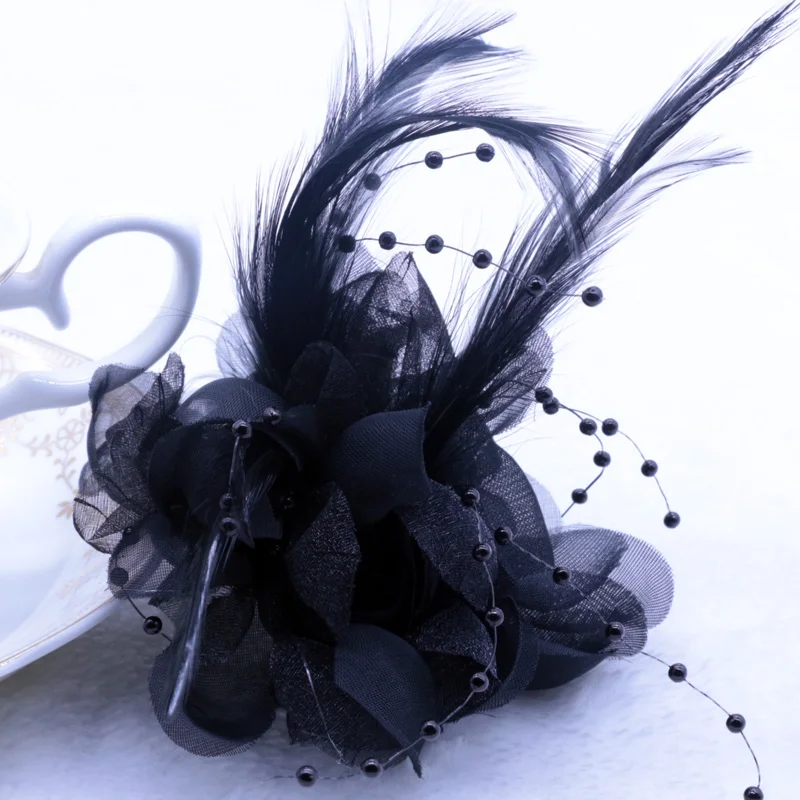 12cm NEW Black FEATHER Hairpin Cosmos Flower Headdress Wedding Party Prom Corsage Pearl Lotus Hair clips hair accessories
12cm NEW Black FEATHER Hairpin Cosmos Flower Headdress Wedding Party Prom Corsage Pearl Lotus Hair clips hair accessories