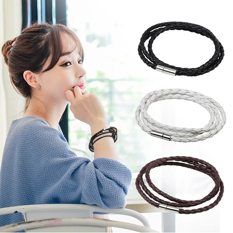 3 Laps Leather Bracelet Men Women Link Chain Cuff Bangles Retro Punk Silver Charm Europe PU Cord Wristbands Fashion Jewelry
3 Laps Leather Bracelet Men Women Link Chain Cuff Bangles Retro Punk Silver Charm Europe PU Cord Wristbands Fashion Jewelry