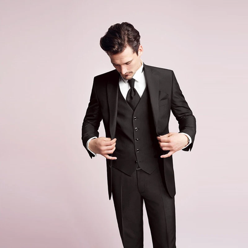 Black Men Suits 2019 Slim Fit Business Wear 3Pieces (Jacket+Pants+Vest) Wedding Groom Bridegroom Suits Costume Homme
Black Men Suits 2019 Slim Fit Business Wear 3Pieces (Jacket+Pants+Vest) Wedding Groom Bridegroom Suits Costume Homme