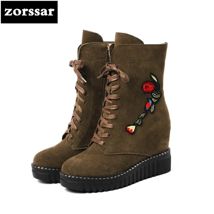 {Zorssar} Female snow boots high heels Wedges Shoes Suede Leather Height Increasing platform Ankle Boots botas mujer invierno
{Zorssar} Female snow boots high heels Wedges Shoes Suede Leather Height Increasing platform Ankle Boots botas mujer invierno