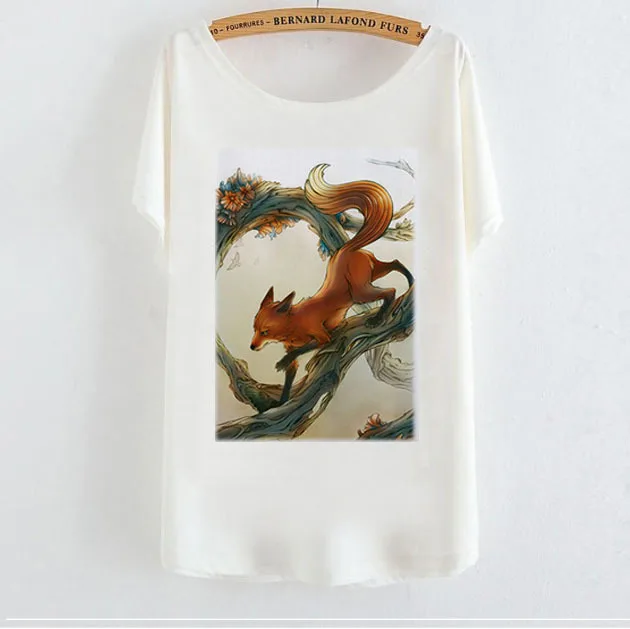 Summer Shirt Pet Fox Print Short Sleeve Casual Lady Girl Top Tee Women Shirt Animal Fox Shirts Plus Size Women Clothing
Summer Shirt Pet Fox Print Short Sleeve Casual Lady Girl Top Tee Women Shirt Animal Fox Shirts Plus Size Women Clothing