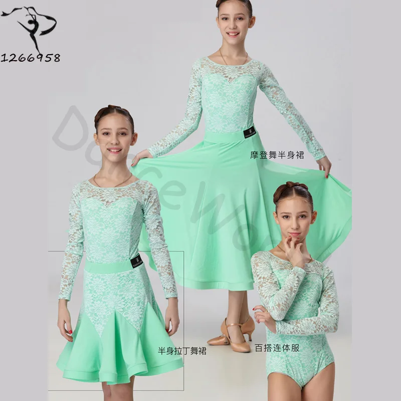 sexy new children's Latin dance modern 3piece set for latin and ballroom bodysuit short and long skirt 110-170cm green/blue
sexy new children's Latin dance modern 3piece set for latin and ballroom bodysuit short and long skirt 110-170cm green/blue