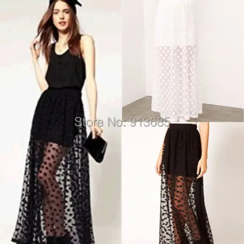 Sexy Women's Polka Dot Gauze Pleated Elastic Waist Skirt Vintage Long Maxi skirt
Sexy Women's Polka Dot Gauze Pleated Elastic Waist Skirt Vintage Long Maxi skirt
