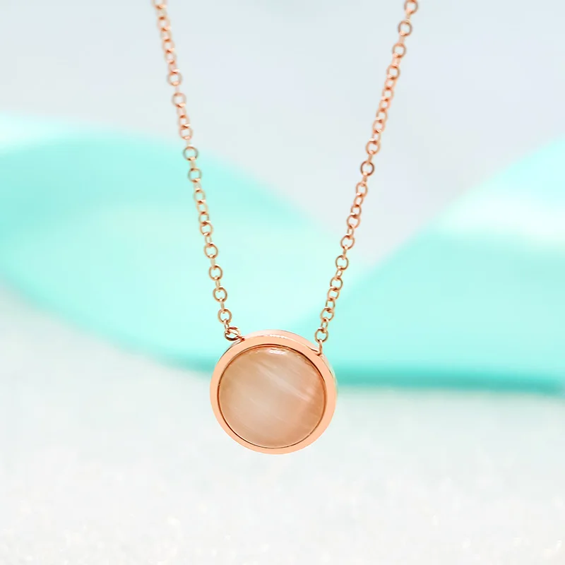 YUN RUO Fashion Brand Rose Gold Color Woman Jewelry Cat Eye Opal Pendant Necklace 316L Stainless Steel Bijouterie High Polish 
YUN RUO Fashion Brand Rose Gold Color Woman Jewelry Cat Eye Opal Pendant Necklace 316L Stainless Steel Bijouterie High Polish