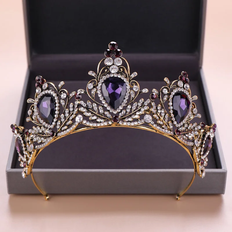 Vintage Deep Purple Crystal Crown For Women Queen Princess Rhinestones Diadems Bridal Tiaras Crowns Wedding Hair Accessories
Vintage Deep Purple Crystal Crown For Women Queen Princess Rhinestones Diadems Bridal Tiaras Crowns Wedding Hair Accessories