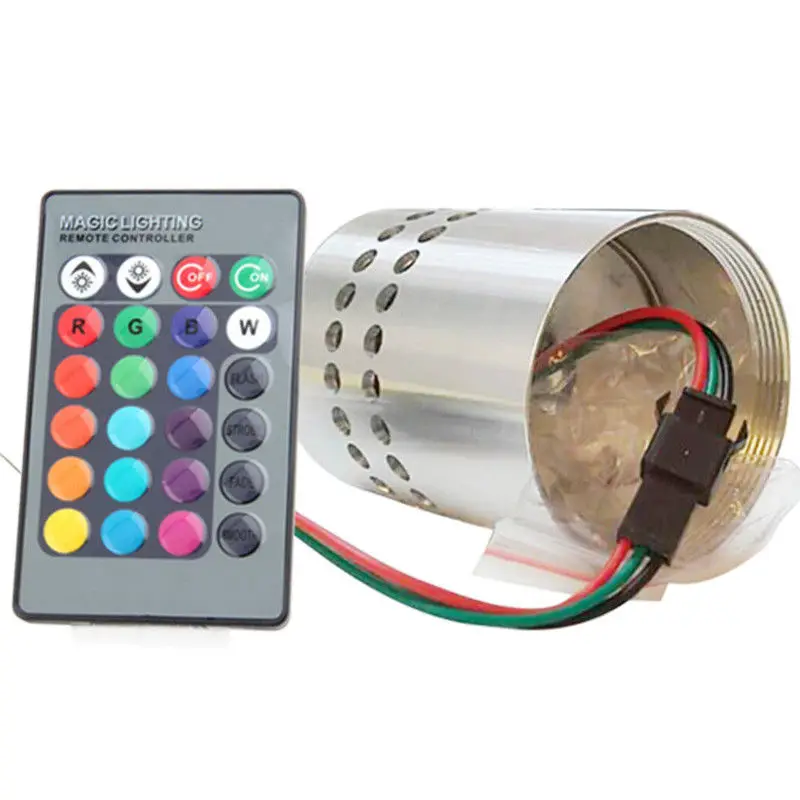 3W RGB LED Light Bulb Spiral Ceiling Wall Lamp Hallway Porch Remote Control Lamp