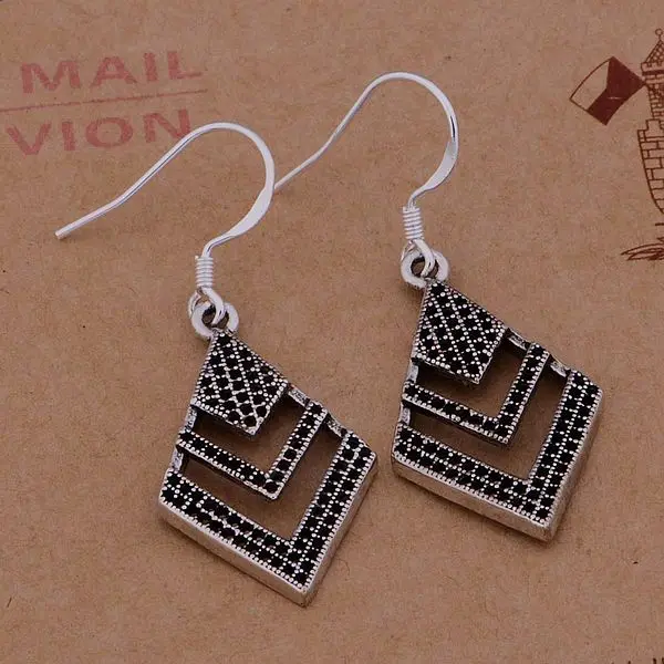 Фото AE680 Hot sterling earrings fashion jewelry step /cuiallpa bekajvra silver color | Украшения и аксессуары
