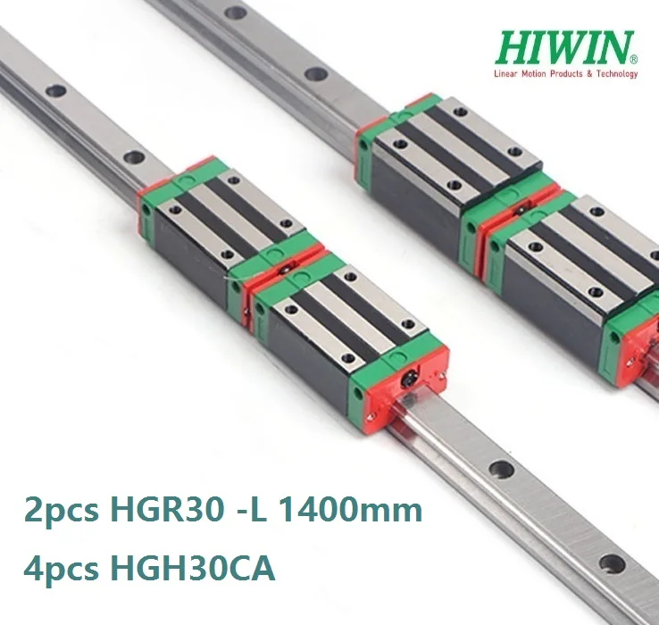 

2pcs 100% Original New Hiwin HGR30 -L 1400mm linear guide/rail + 4pcs HGH30CA linear narrow blocks for CNC router