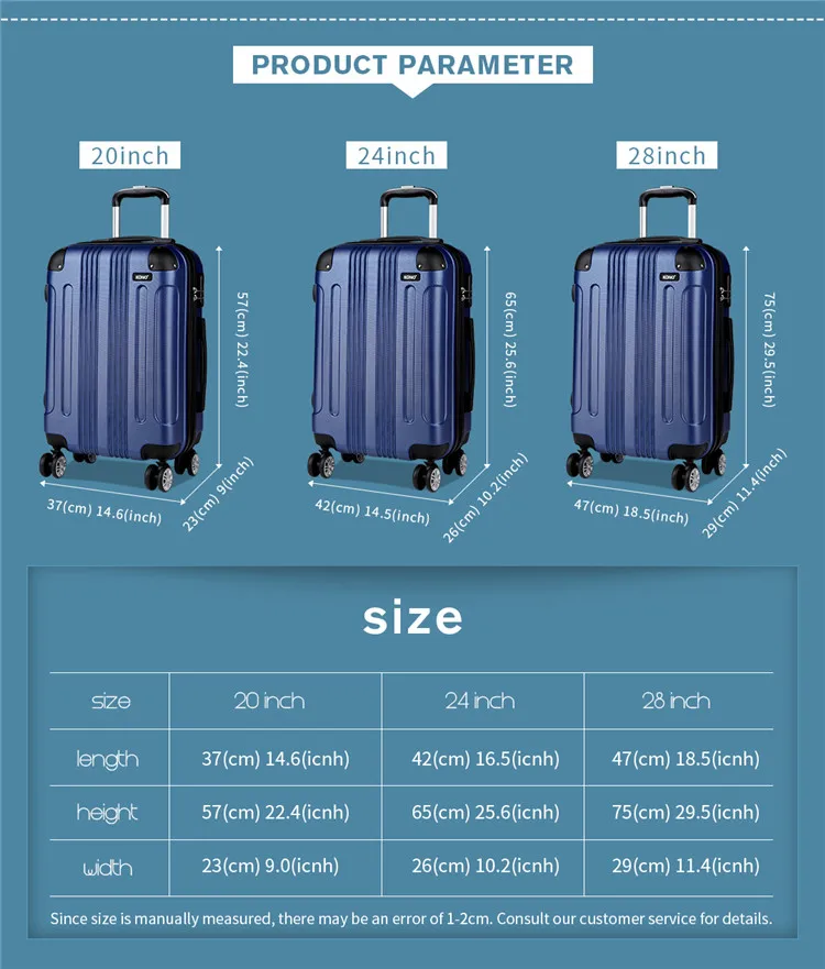 55cm x 40cm x 23cm luggage