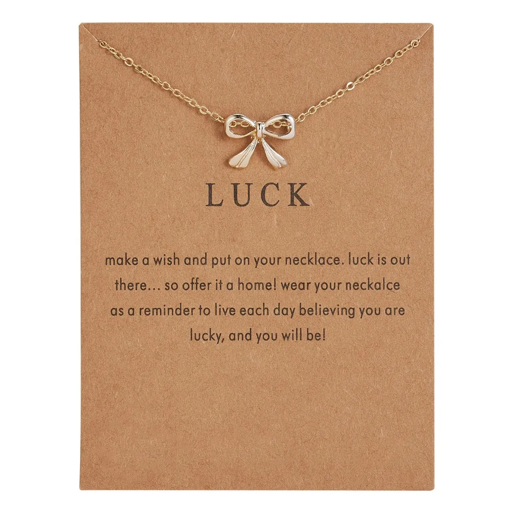 Gold-color Bowknot Pendant Necklace Clavicle Chains Statement Necklace Women Jewelry With Card Package
Gold-color Bowknot Pendant Necklace Clavicle Chains Statement Necklace Women Jewelry With Card Package