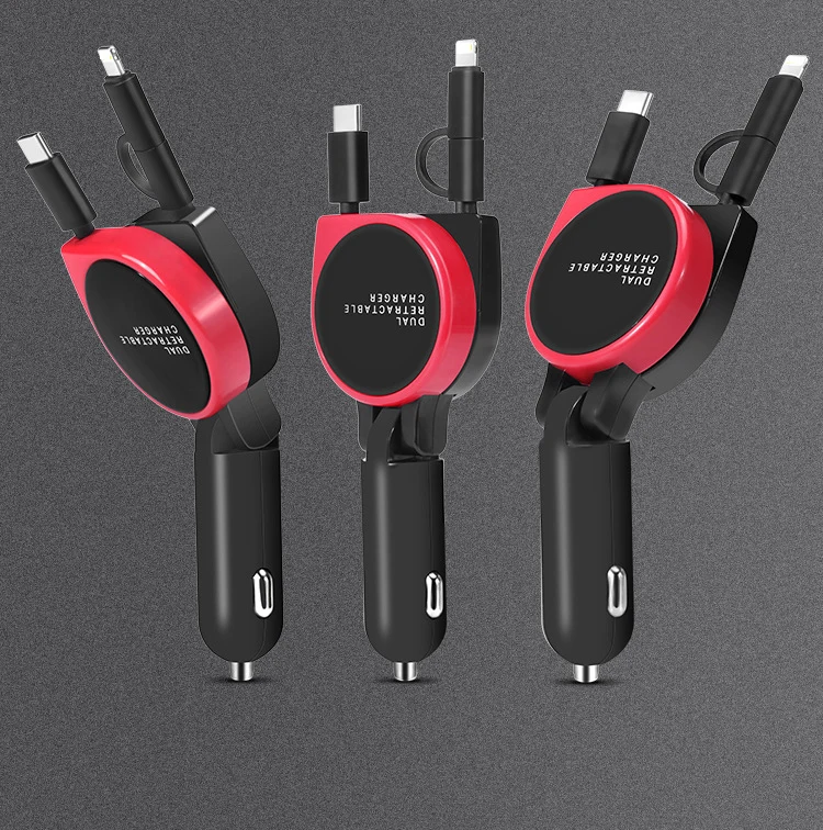 Multifunctional mobile phone charger Three-in-one towing two new car charges USB cigar lighter With telescoping line
Multifunctional mobile phone charger Three-in-one towing two new car charges USB cigar lighter With telescoping line