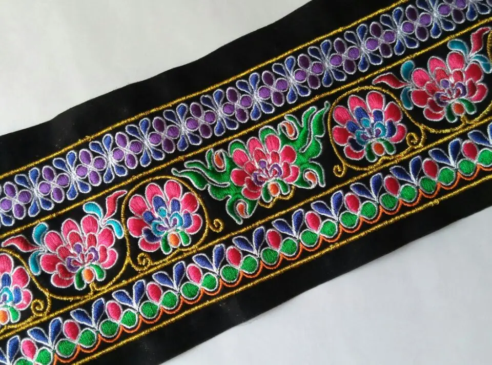 miao embroidery satin fabric lace trim 11cm dress collar ribbon tape webbing ethnic tribal nepal thai india boho DIY gypsy hmong
miao embroidery satin fabric lace trim 11cm dress collar ribbon tape webbing ethnic tribal nepal thai india boho DIY gypsy hmong