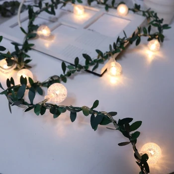 Simulation green leaf cane flower vine LED bubble beads light string wire green vine string light DIY wedding wreath ornament
Simulation green leaf cane flower vine LED bubble beads light string wire green vine string light DIY wedding wreath ornament