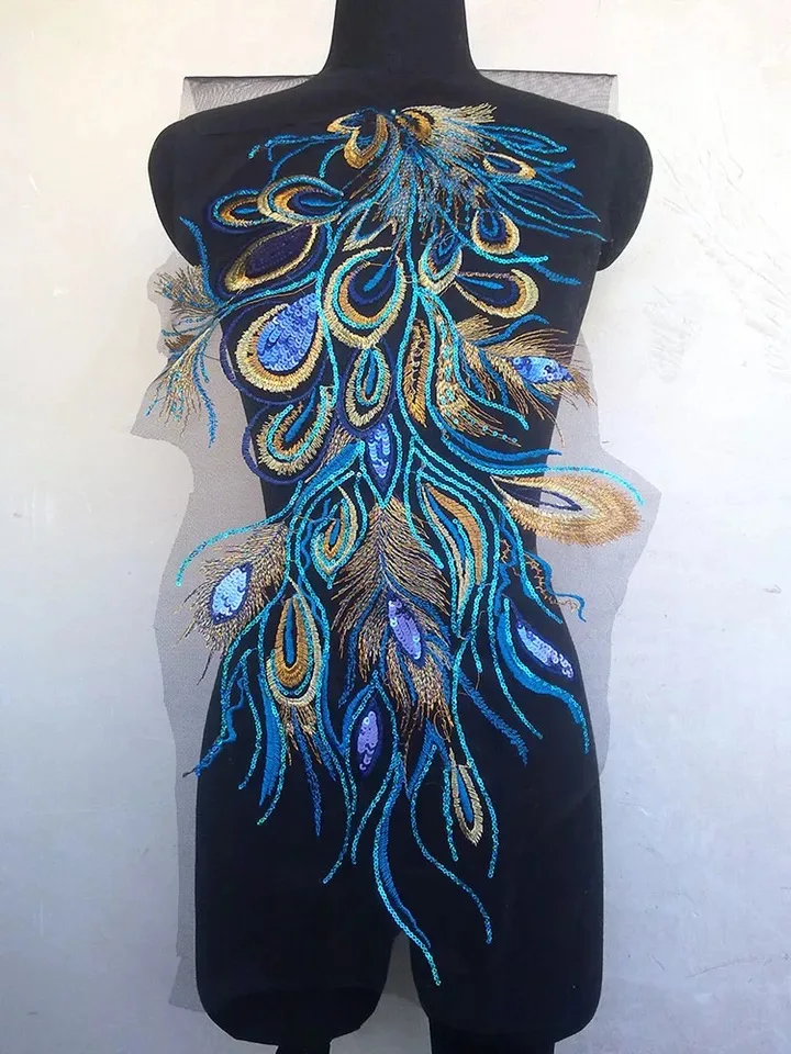 1pc Embroidered Blue Sequins Peacock Feather Applique Patches Sew-on Lace Trim for Women Dress Clothes Decor DIY Accessories
1pc Embroidered Blue Sequins Peacock Feather Applique Patches Sew-on Lace Trim for Women Dress Clothes Decor DIY Accessories
