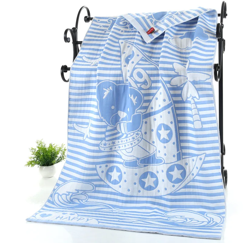 Хлопковое Марлевое полотенце LDAJMW с мультяшным принтом для взрослых банное