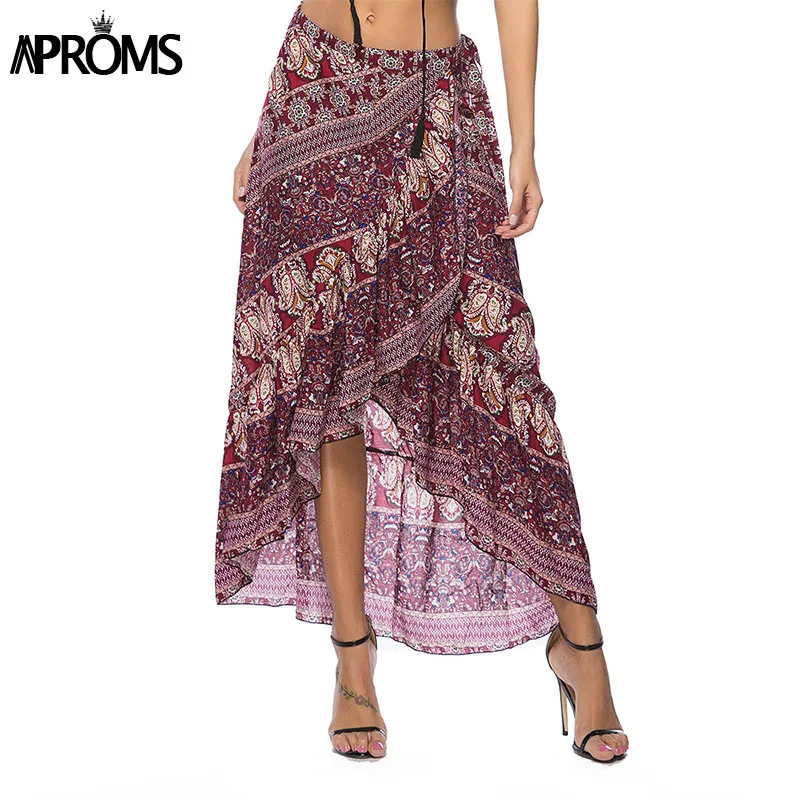 Aproms Ruffle Floral Print Bohemian Long Skirt Women Drawstring Tie Up Maxi Skirt 2019 Beach Summer Boho Skirt Female Bottoms
Aproms Ruffle Floral Print Bohemian Long Skirt Women Drawstring Tie Up Maxi Skirt 2019 Beach Summer Boho Skirt Female Bottoms