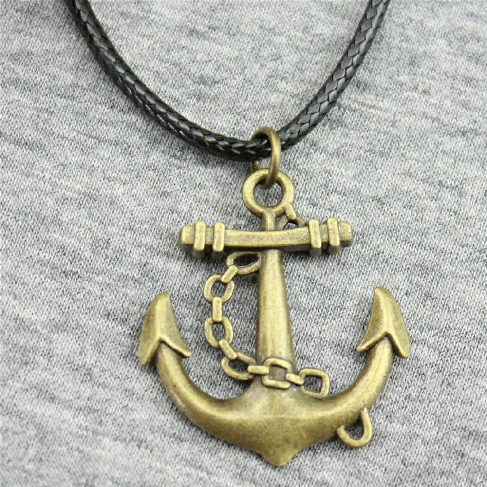 2019 New Vintage 30x27mm 2 Colors Antique Bronze Antique Silver Plated Anchor Pendant Necklace Leather Chain For Women
2019 New Vintage 30x27mm 2 Colors Antique Bronze Antique Silver Plated Anchor Pendant Necklace Leather Chain For Women