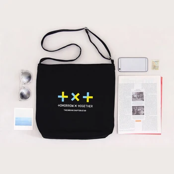 TXT Bags for women TOMORROW X TOGETHER Fashion Shoulder bags Big bag Canvas Hip Hop New Arrival High Capacity bags 2019
TXT Bags for women TOMORROW X TOGETHER Fashion Shoulder bags Big bag Canvas Hip Hop New Arrival High Capacity bags 2019