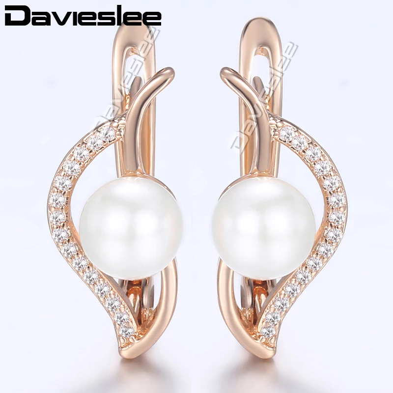 Davieslee 585 Rose Gold Filled Earrings For Women Simulated Pearl Fashion Stud Earrings Fashion Jewelry LGE172
Davieslee 585 Rose Gold Filled Earrings For Women Simulated Pearl Fashion Stud Earrings Fashion Jewelry LGE172