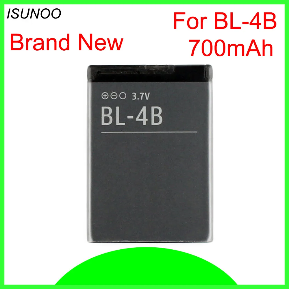 ISUNOO 10pcs/lot 3.7V BL-4B BL 4B BL4B Mobile Cell Phone Battery Batteries For Nokia 6111 7370 7373 7500 700mAh
ISUNOO 10pcs/lot 3.7V BL-4B BL 4B BL4B Mobile Cell Phone Battery Batteries For Nokia 6111 7370 7373 7500 700mAh