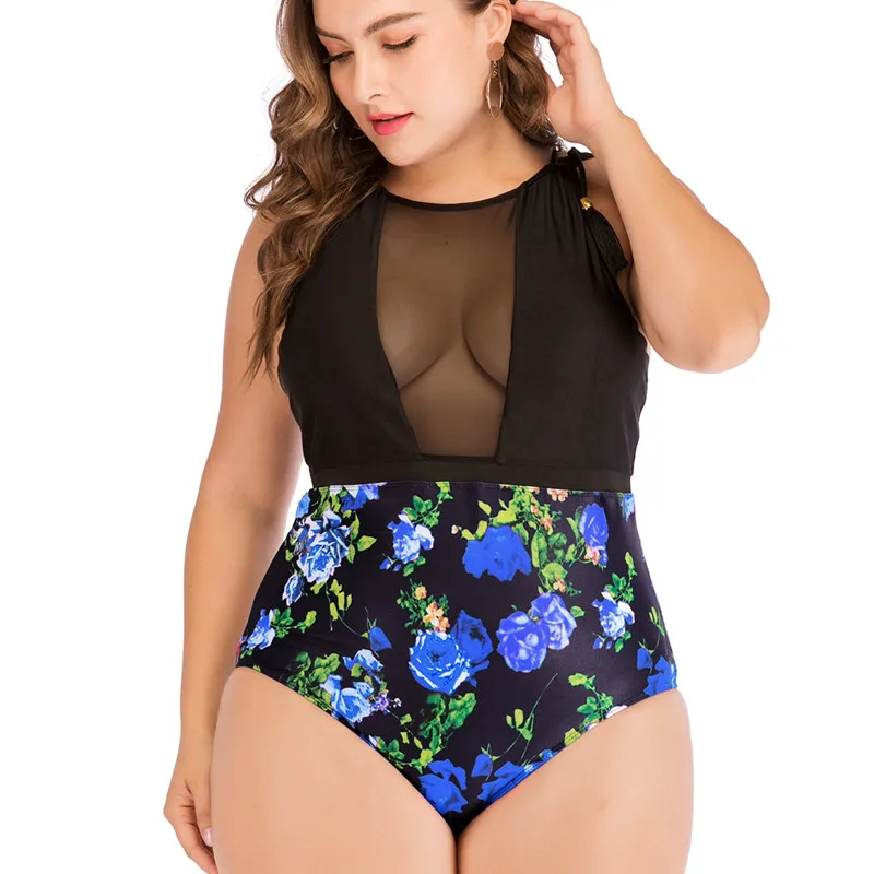 Large Size L-4XL One Piece Swimsuit Sexy High Waist Floral Bathing Suit Mesh Beachwear swimsuits Women One Piece Swimwear
Large Size L-4XL One Piece Swimsuit Sexy High Waist Floral Bathing Suit Mesh Beachwear swimsuits Women One Piece Swimwear