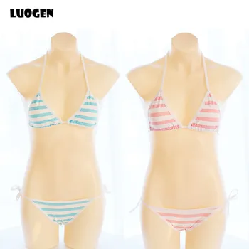 Cute & Sexy Anime Style Stripe Lingerie Bra Set String Tie Cosplay Lolita Underwear Bikini Bra and Panty Set Panties Blue Pink
Cute & Sexy Anime Style Stripe Lingerie Bra Set String Tie Cosplay Lolita Underwear Bikini Bra and Panty Set Panties Blue Pink