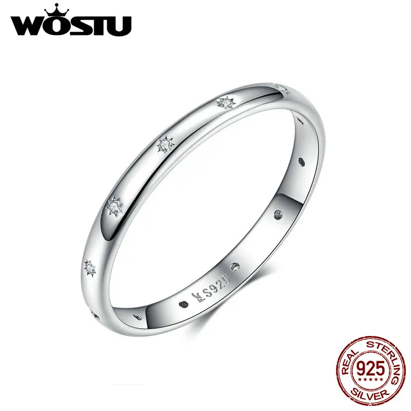 WOSTU 100% 925 Sterling Silver Fashionable Simple Wedding Ring Zircon Stackable Finger For Women Engagement Jewelry CQR546
WOSTU 100% 925 Sterling Silver Fashionable Simple Wedding Ring Zircon Stackable Finger For Women Engagement Jewelry CQR546